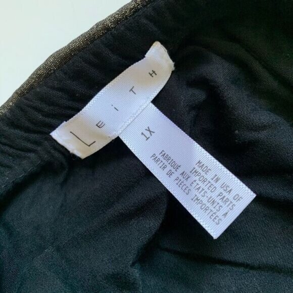 Leith Womens Plus Sz 1X Pencil Satin Midi Skirt Front Ruched Knot Metallic - Picture 6 of 6